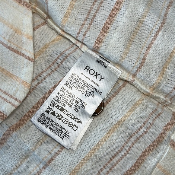 Roxy Sweeter Dreams Striped Cream Summer Mini Dress, Size Small - Picture 13 of 13